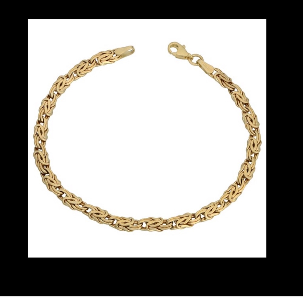 .925 Italy Gold tone Byzantine Bracelet